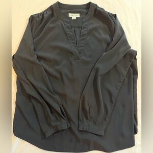 Ava & Viv Black V-Neck Blouse size XL long sleeves
